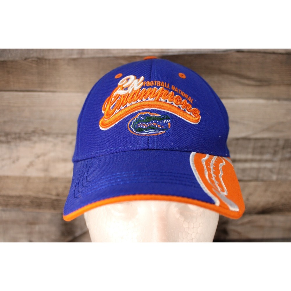 University of Florida Football 2X National Champions Hat Adjustable Blue 96 06
